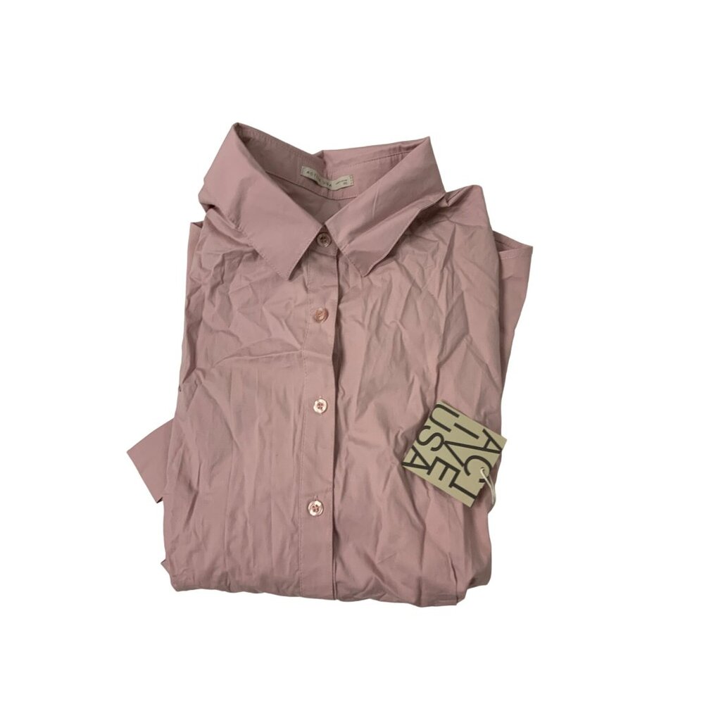 Active Basic Powder Pink Button Down Shirt NWT - image 1